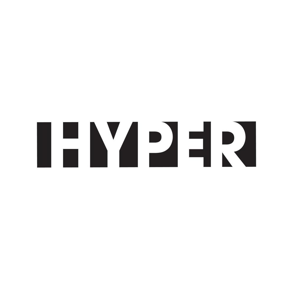 hyper marque typographie logo. hyper caractères avec karting caractères. vecteur