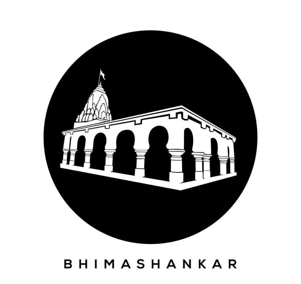 Seigneur shiva bhimashankar temple vecteur icône. bhimashankar temple icône.