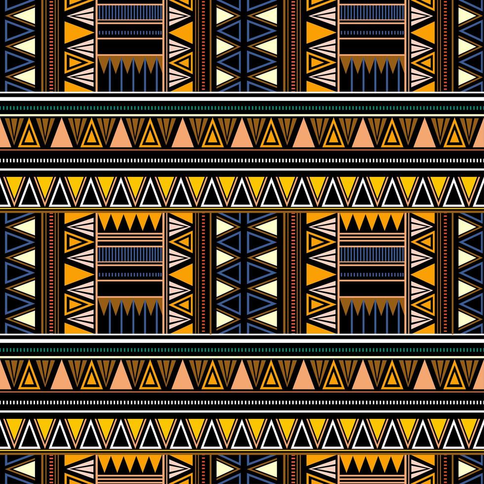 modèle sans couture tribal dans un style africain sur fond noir. vecteur