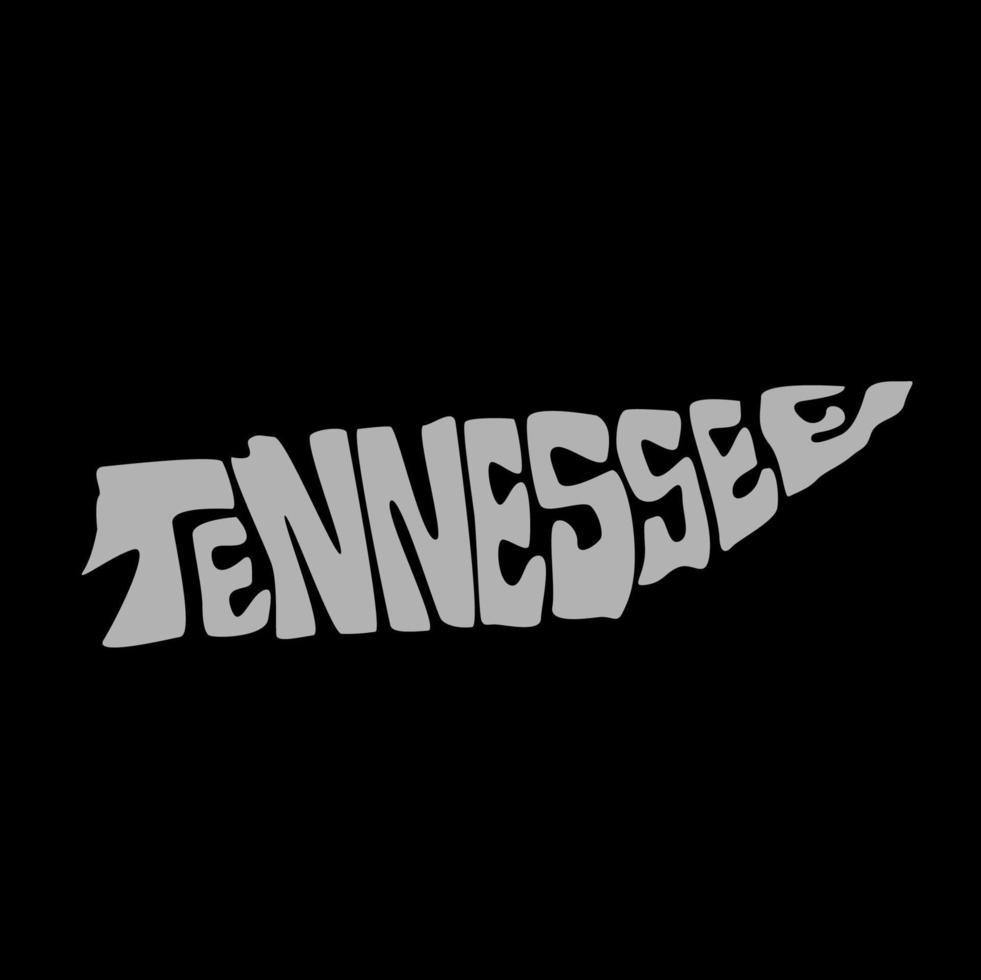 Tennessee carte typographie. Tennessee Etat carte typographie. Tennessee caractères. vecteur