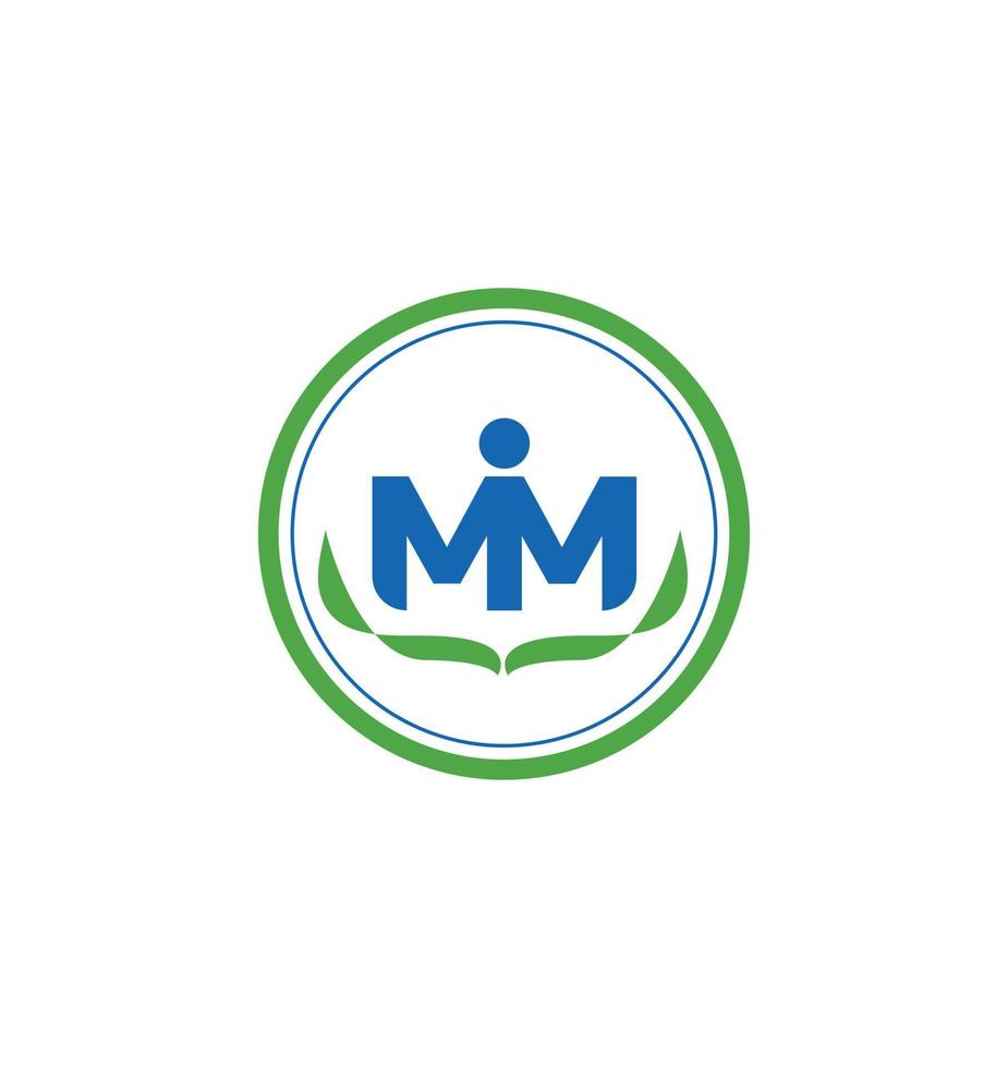 mim bleu des lettres dans une vert cercle logo. mim logo vecteur