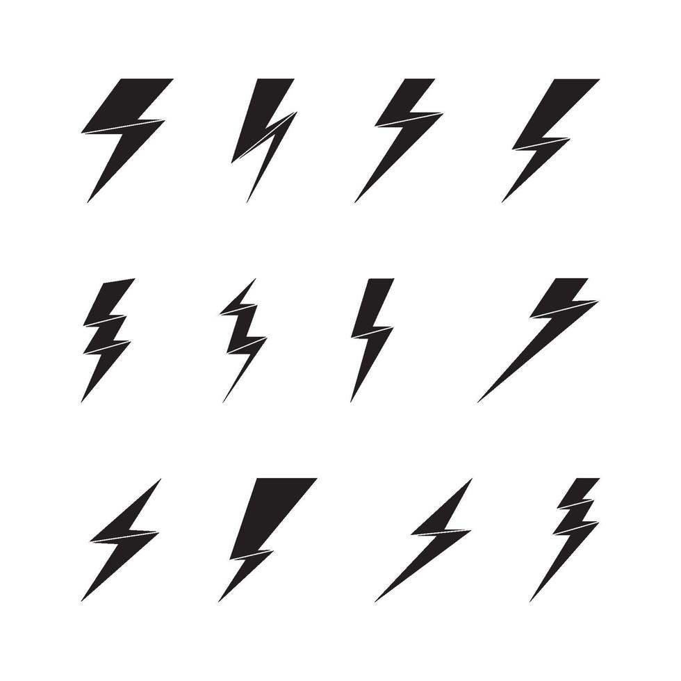 flash thundebolt set icône logo vecteur