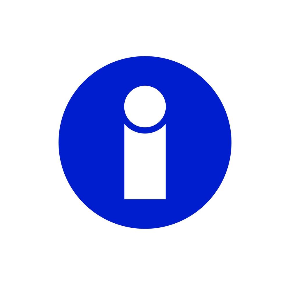 'je' lettre information icône sur bleu couleur. vecteur