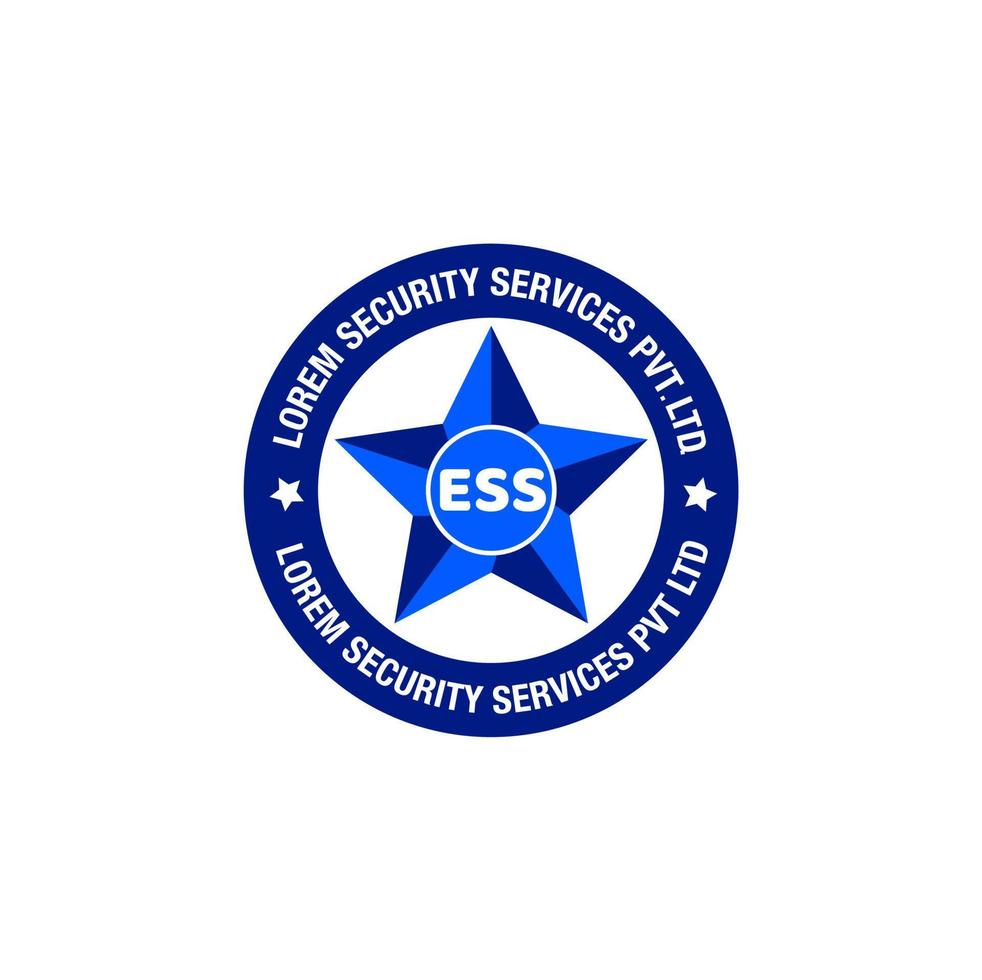 Sécurité prestations de service logo avec étoile icône. ess étoile sécurité. vecteur