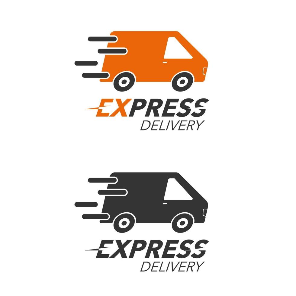 concept d'icône de livraison express. service van, commande, dans le monde entier, livraison rapide et gratuite. Design moderne. vecteur