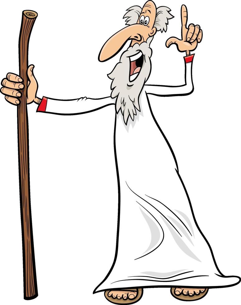 illustration de dessin animé de personnage de bande dessinée prophète ou sage vecteur