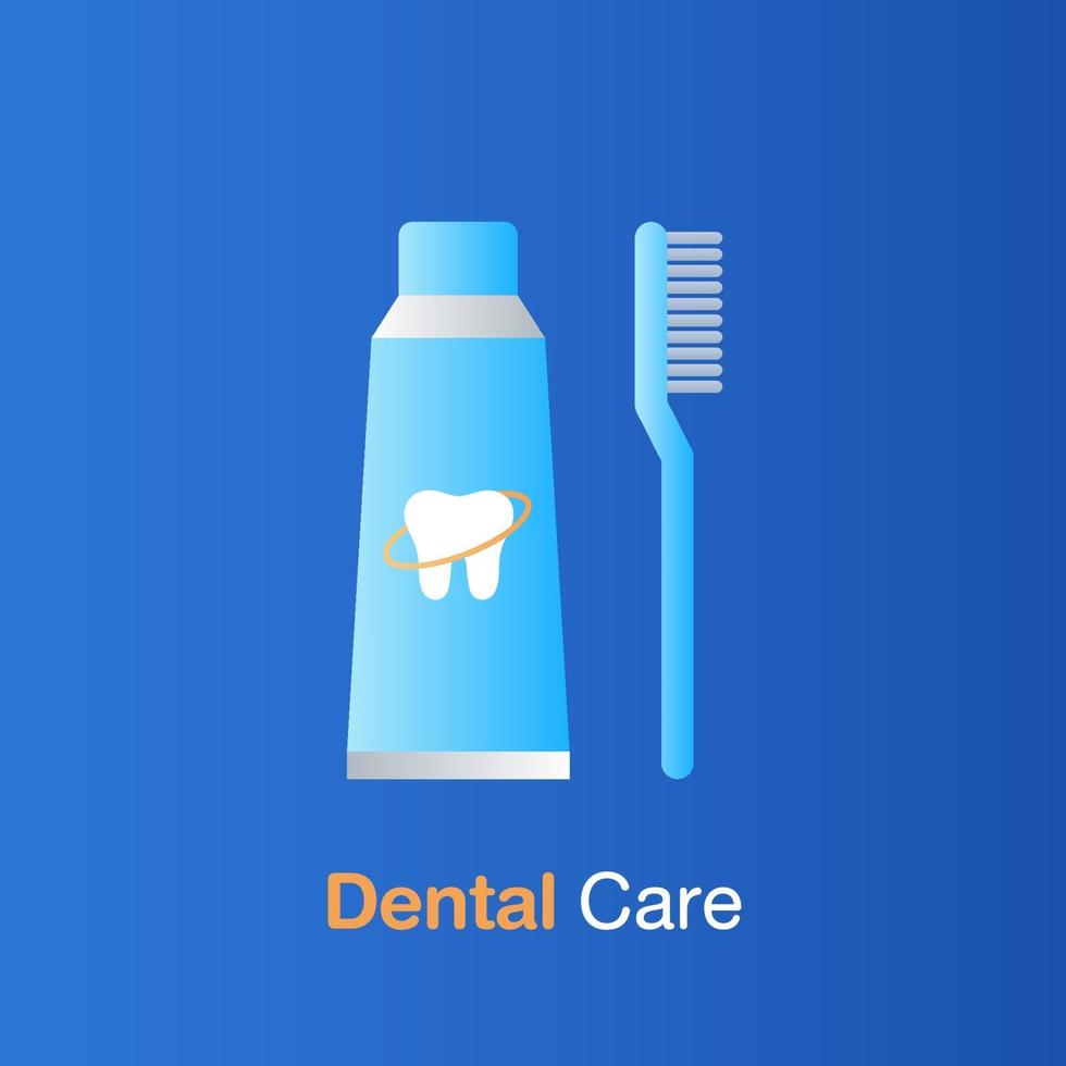 concept de soins dentaires. chemin de dent et brosse à dents, prévention et traitement dentaire. vecteur