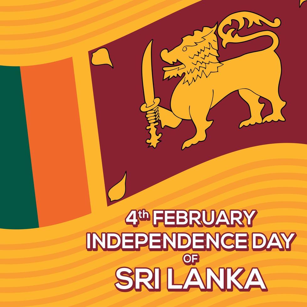 fête nationale sri lanka dans un style design plat vecteur