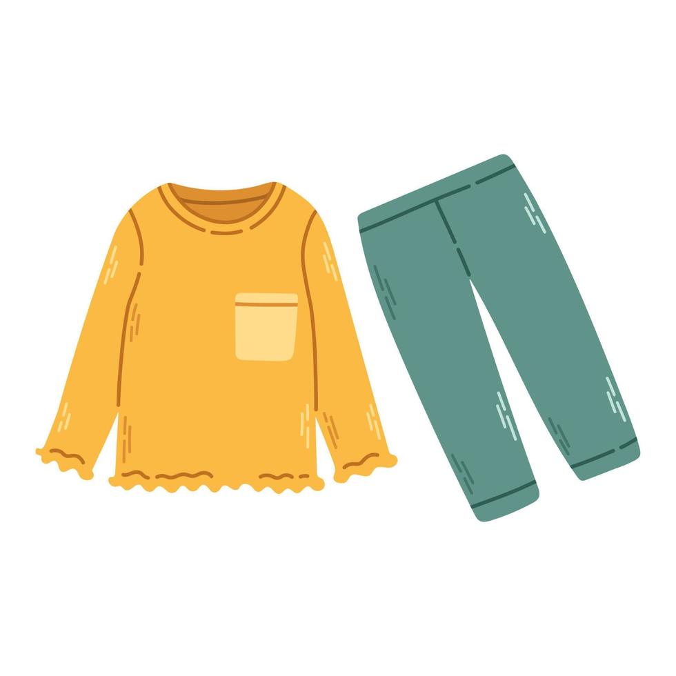 vêtements de nuit pour filles pyjama, chemise de nuit, costume de sommeil, illustration vectorielle isolée eps 10 vecteur