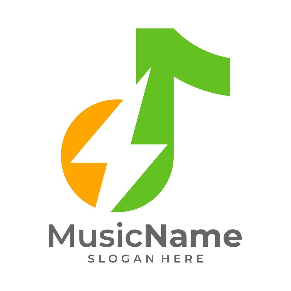 musique tonnerre logo icône illustration vectorielle. modèle de conception de logo de musique tonnerre vecteur