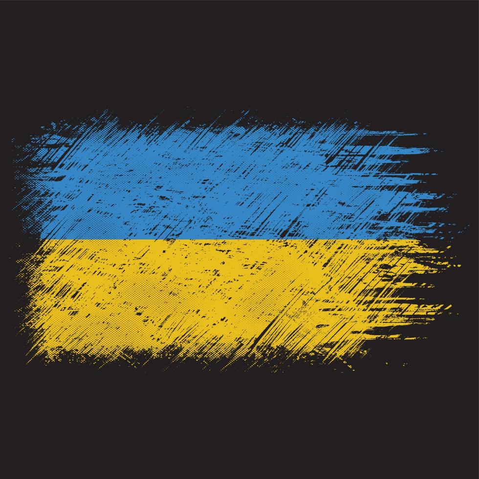 priez pour le vecteur de conception de l'ukraine, la conception vectorielle du drapeau de l'ukraine grunge avec slogan.