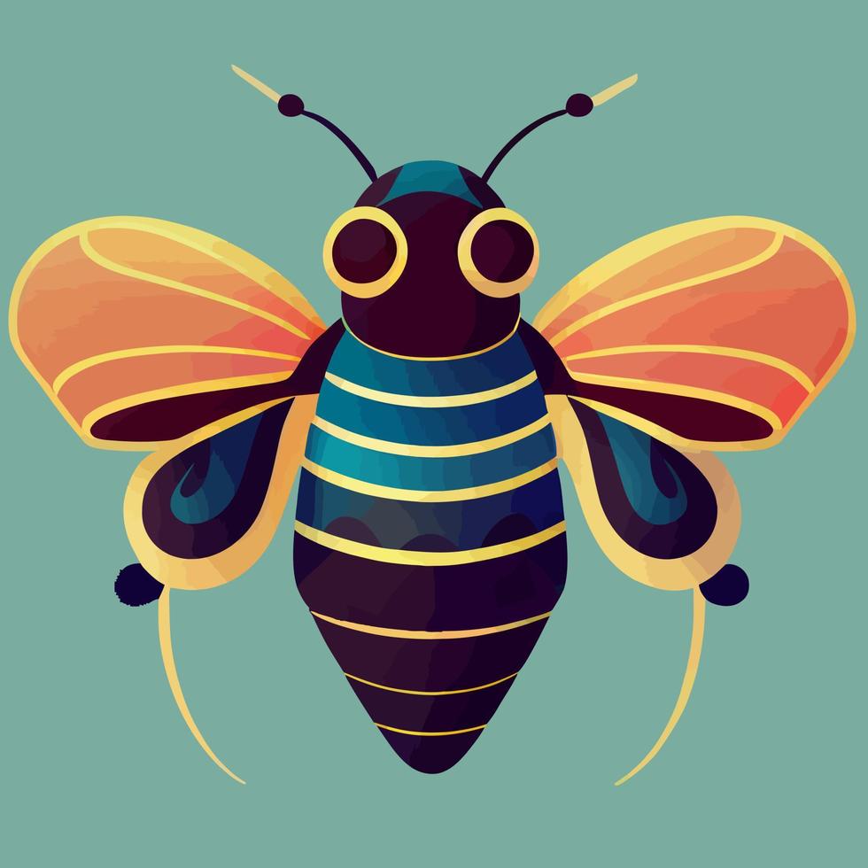 vecteur d'illustration d'abeille mignonne colorée, bonne isolée pour le logo, l'icône, la mascotte, l'impression ou la personnalisation de votre conception