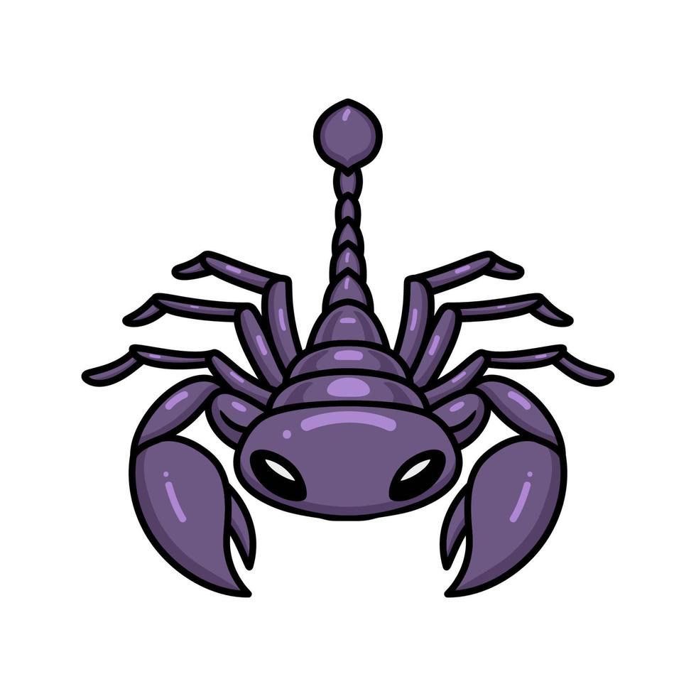 personnage de dessin animé mignon scorpion violet vecteur