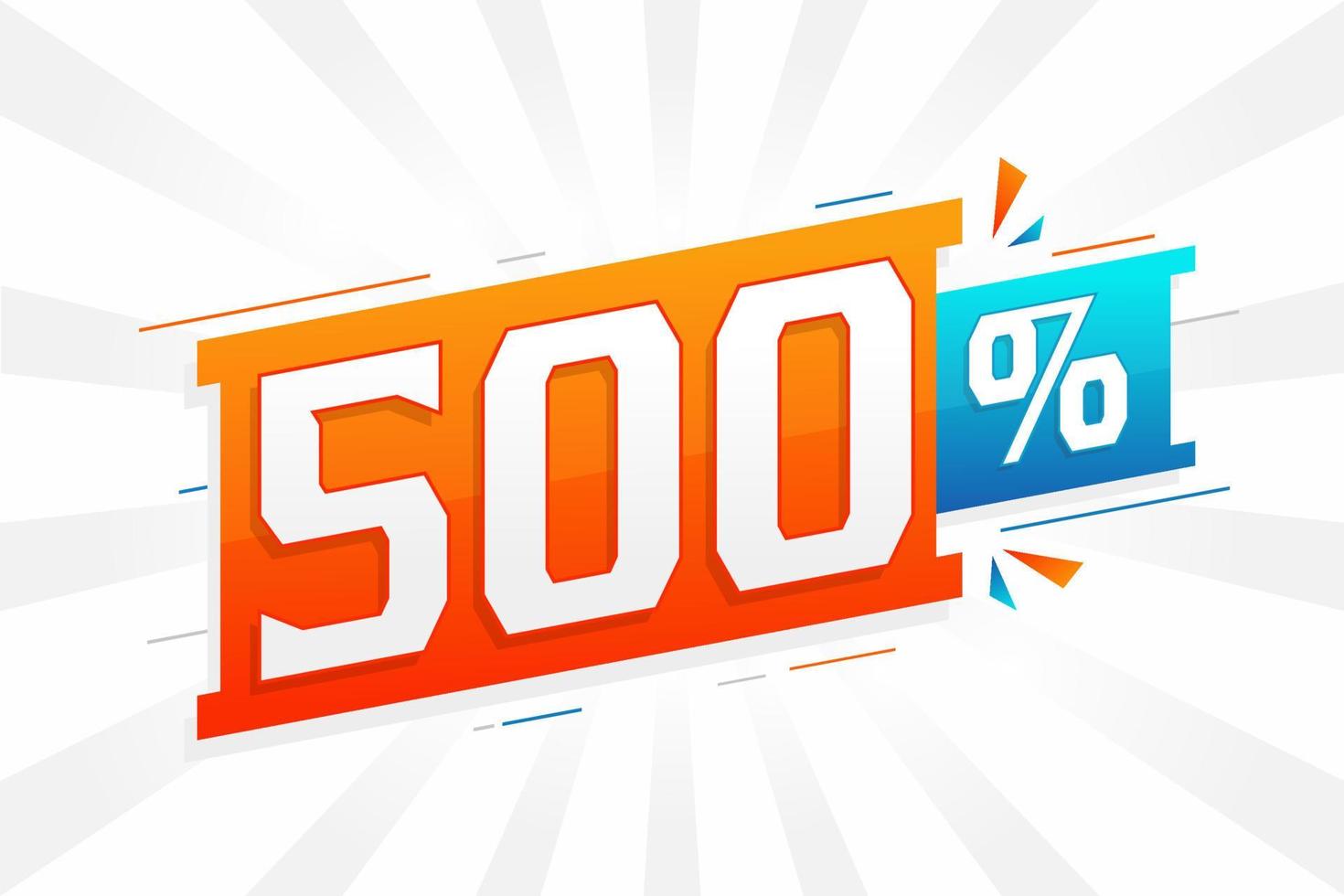 Promotion de 500 bannières marketing à prix réduit. Conception promotionnelle à 500% des ventes. vecteur