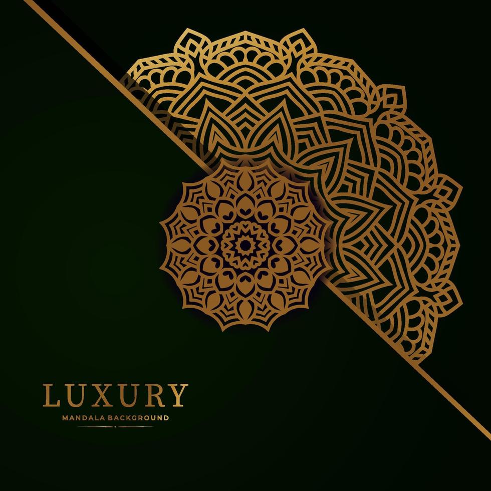 fond de conception de mandala de luxe en couleur or. mandala décoratif pour impression, affiche, couverture, brochure, dépliant, bannière vecteur