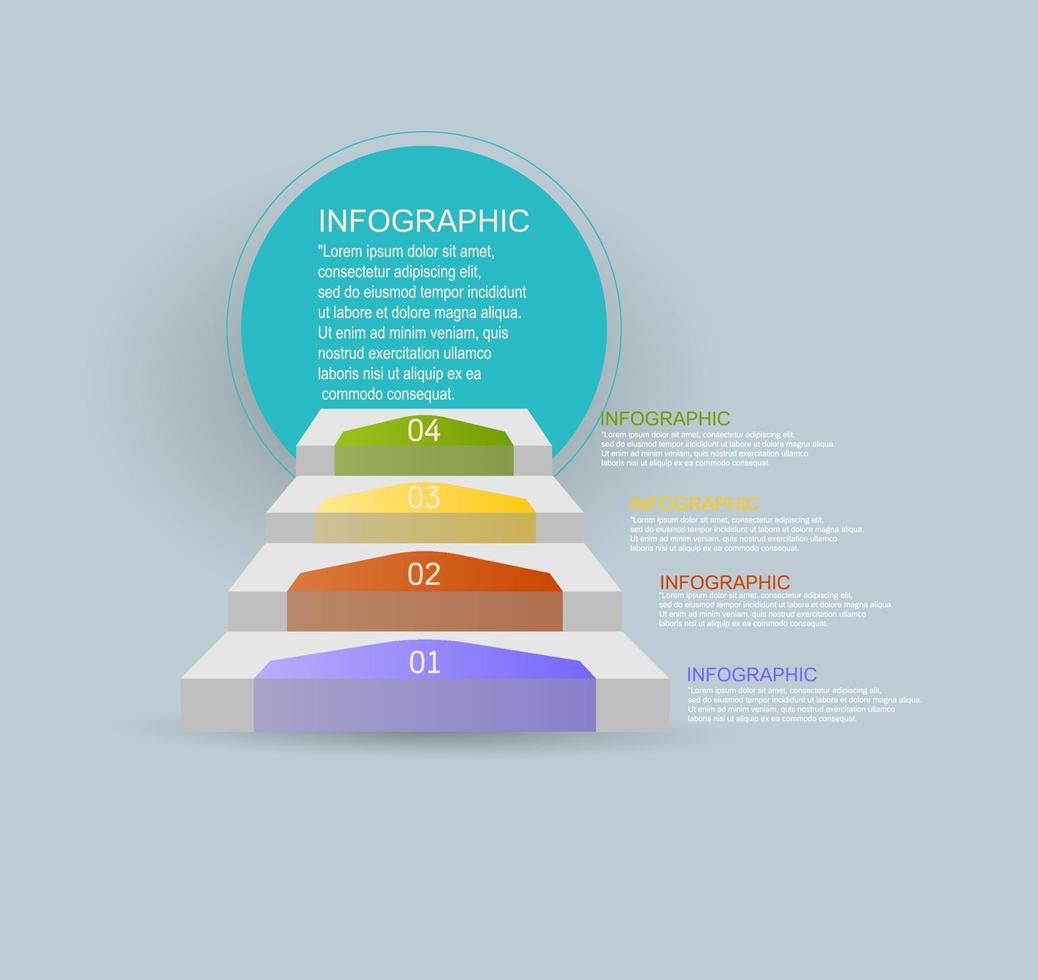 option d'étape d'infographie vecteur