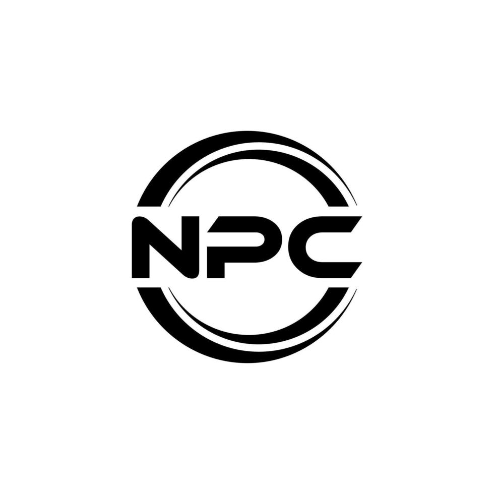 création de logo de lettre npc en illustration. logo vectoriel, dessins de calligraphie pour logo, affiche, invitation, etc. vecteur