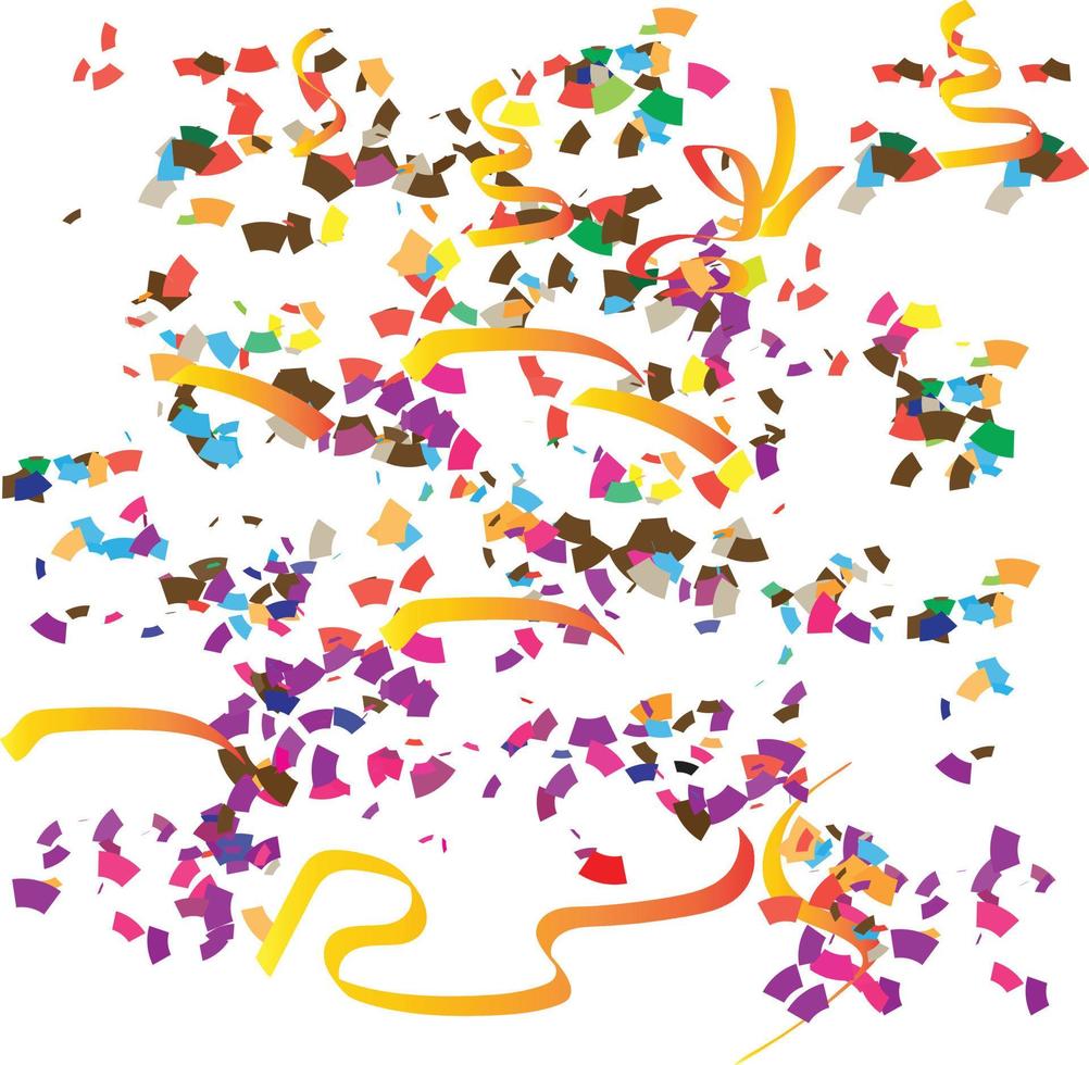 Tableau sur toile Des ballons et des confettis colorés d'anniversaire -  vecteur de fond 