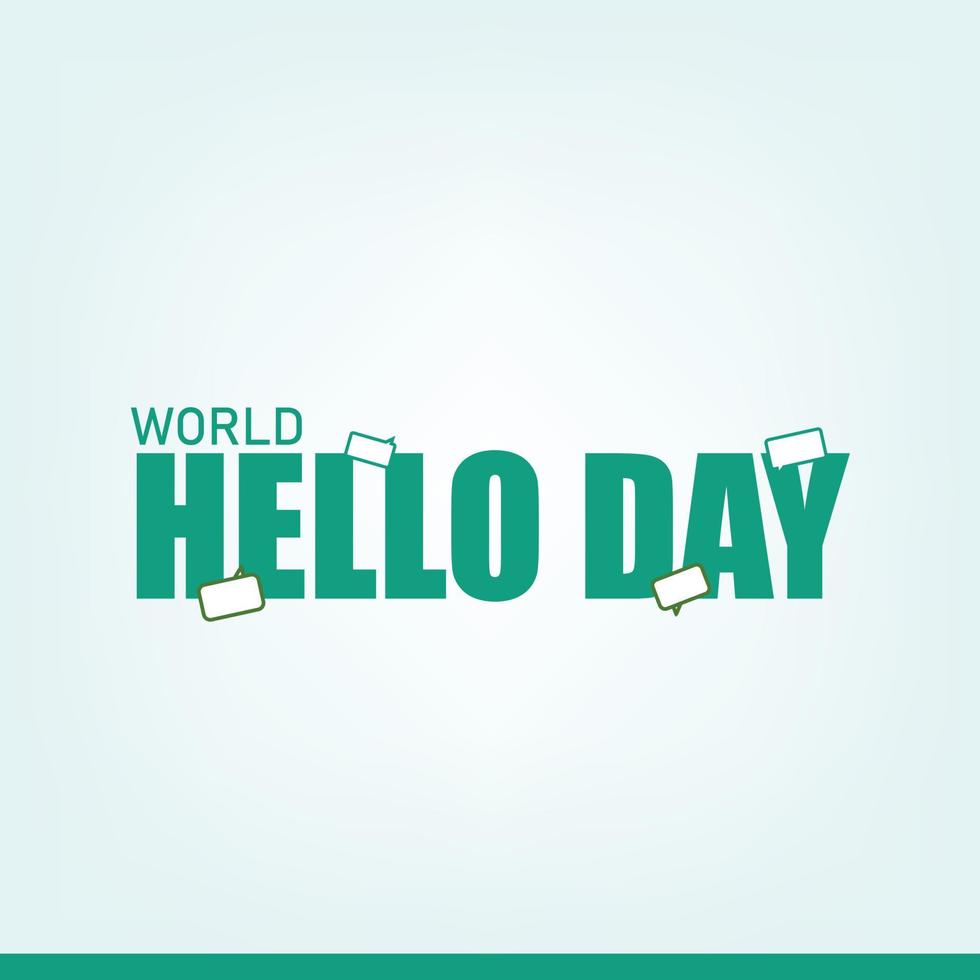 illustration vectorielle journée mondiale du bonjour. conception simple et élégante vecteur