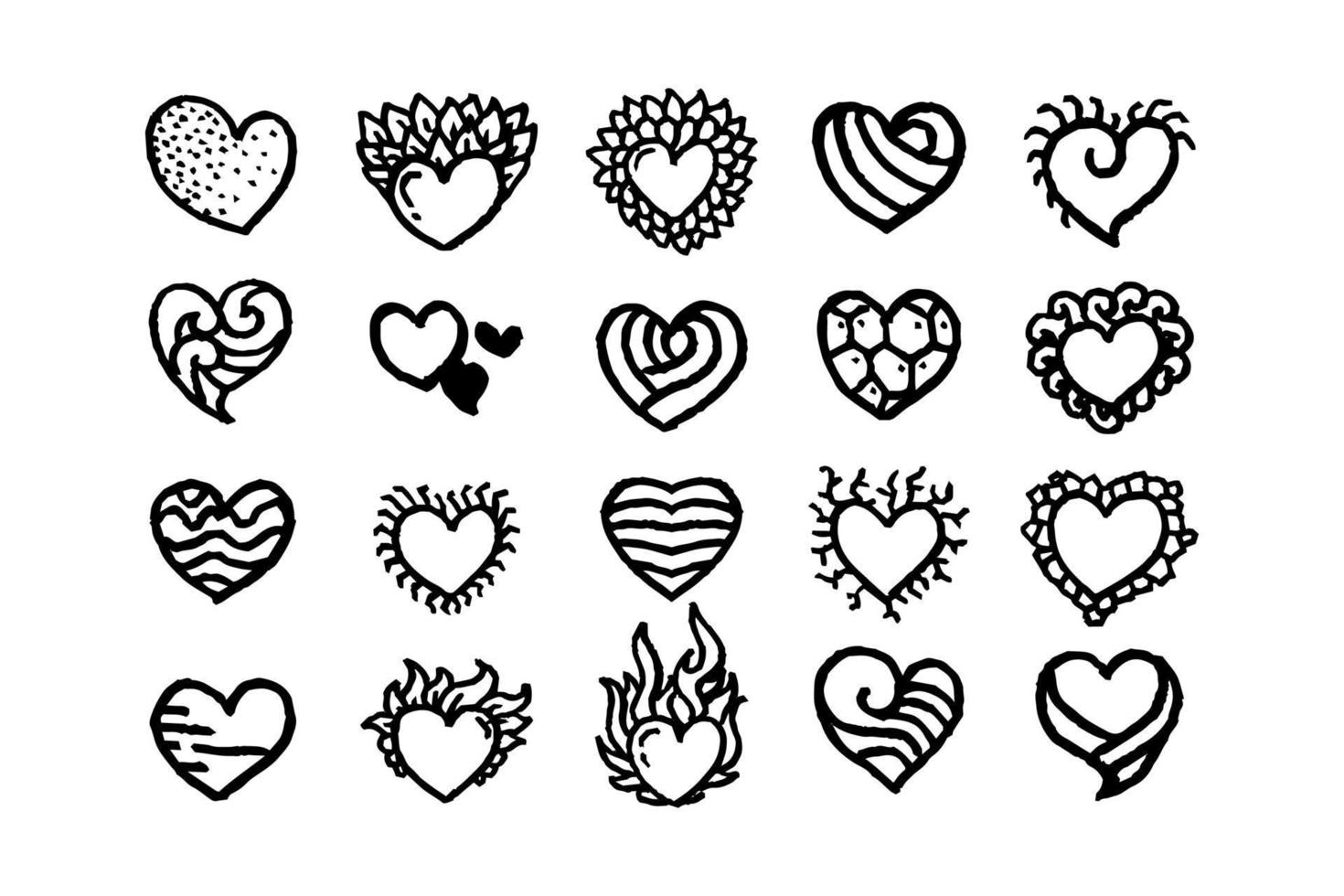 amour doodles vector art icône design