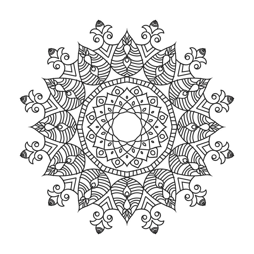 motif circulaire de collections sous la forme d'un mandala pour le henné, le mehndi, les tatouages, les décorations. décoration décorative de style oriental ethnique. page de livre de coloriage. vecteur libre
