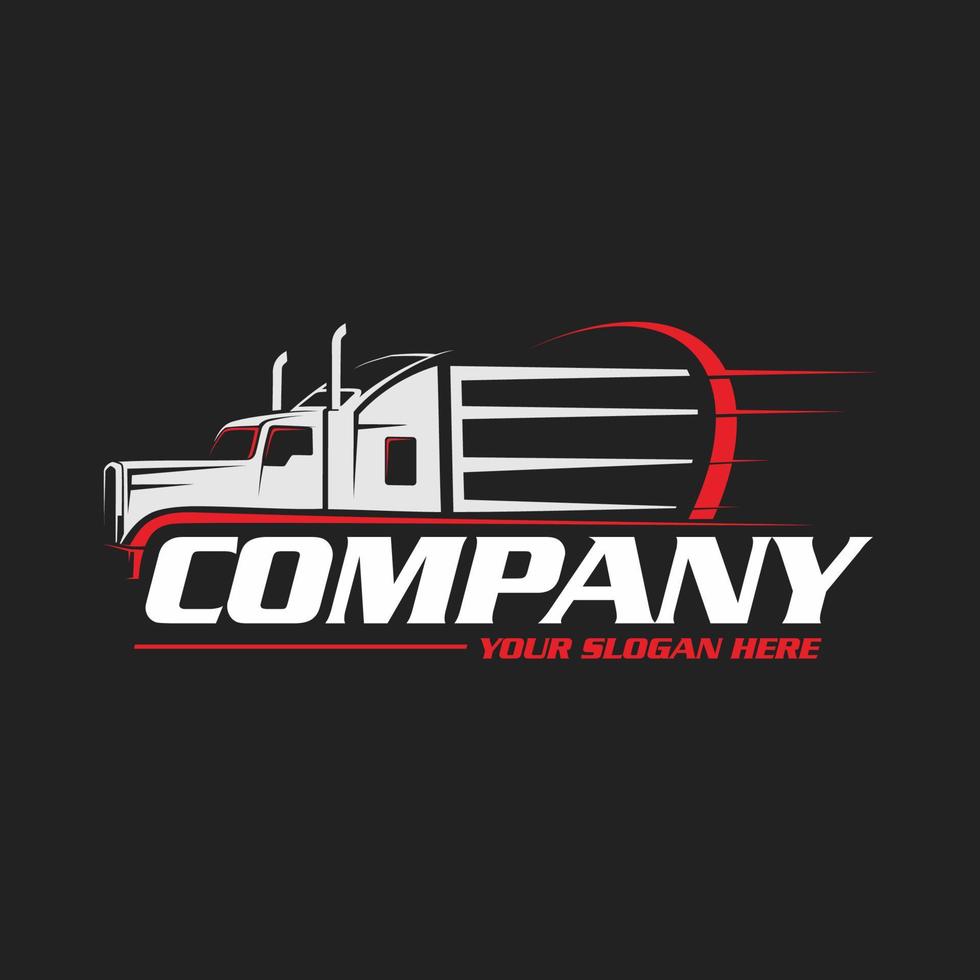 logo de camionnage - logo de remorque de camion vecteur