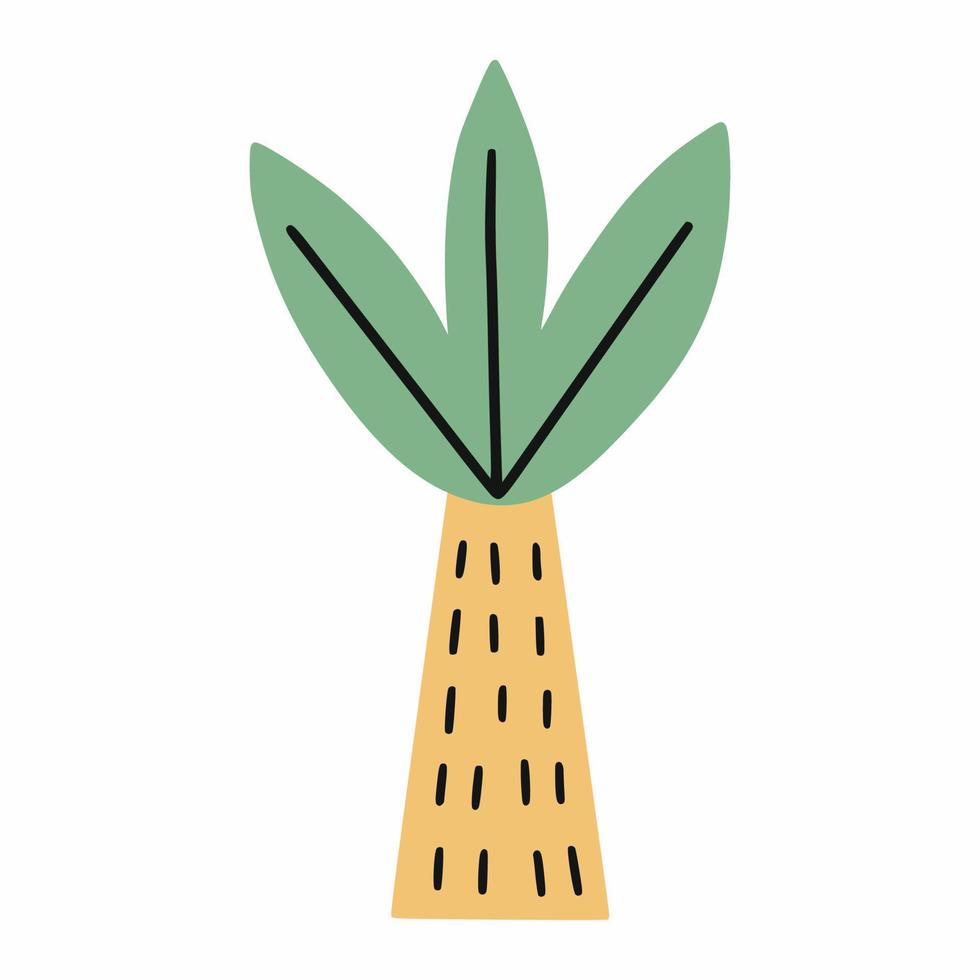 palmier. plante tropicale africaine. illustration vectorielle de griffonnage. autocollant pour bébé. vecteur