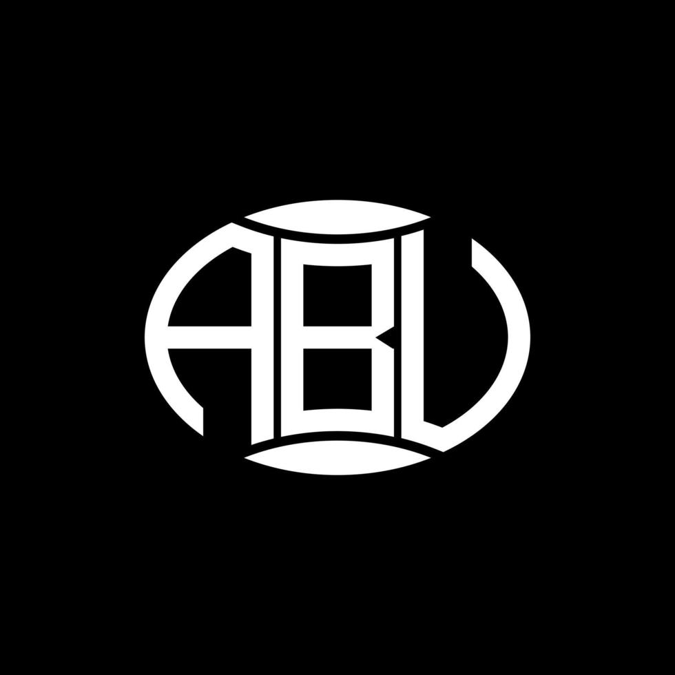 abu abstrait monogramme cercle logo conception sur noir Contexte. abu unique Créatif initiales lettre logo. vecteur