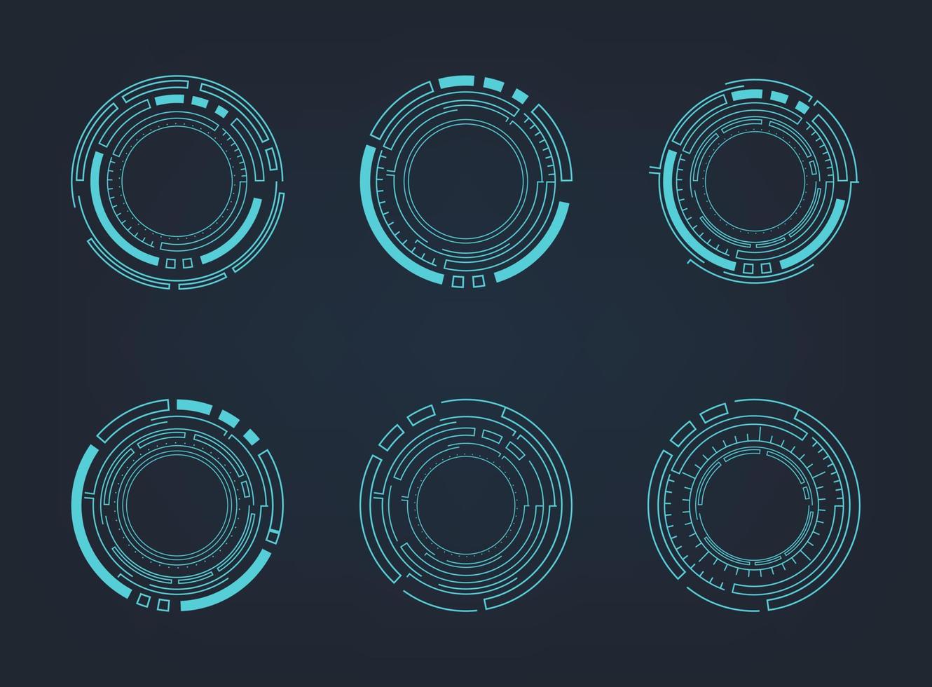 hud abstrait futuriste. ensemble d'éléments de technologie de cercle. interface hud futuriste. illustration vectorielle. vecteur