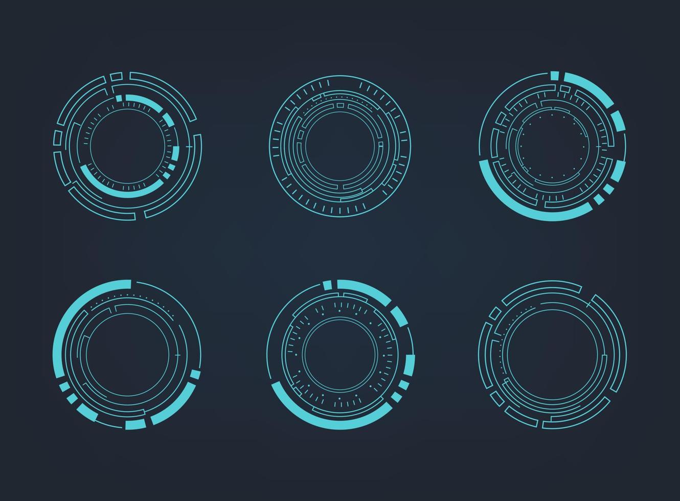 hud abstrait futuriste. ensemble d'éléments de technologie de cercle. interface hud futuriste. illustration vectorielle. vecteur