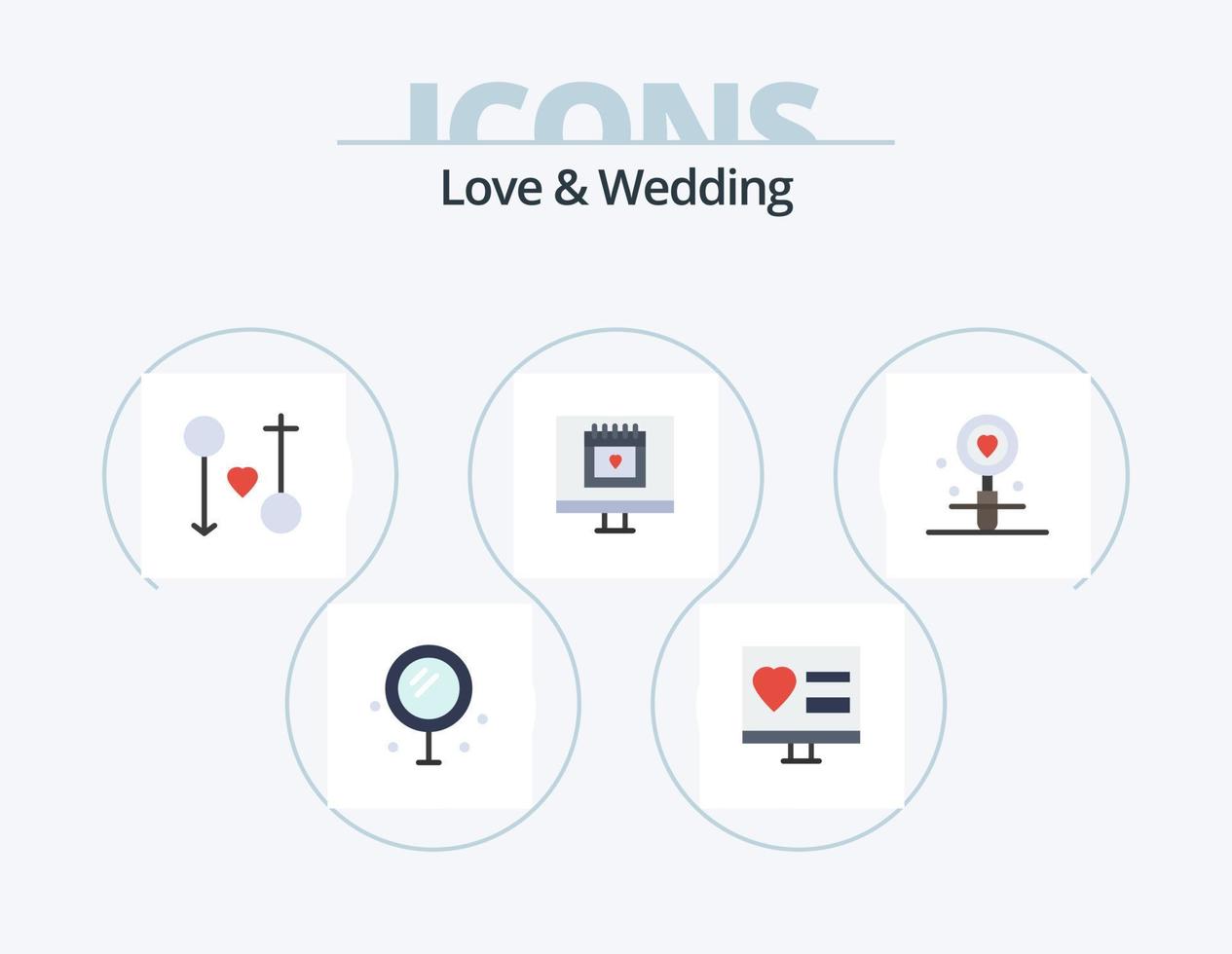 l'amour et mariage plat icône pack 5 icône conception. amoureux. calendrier. la toile. passion. Masculin vecteur