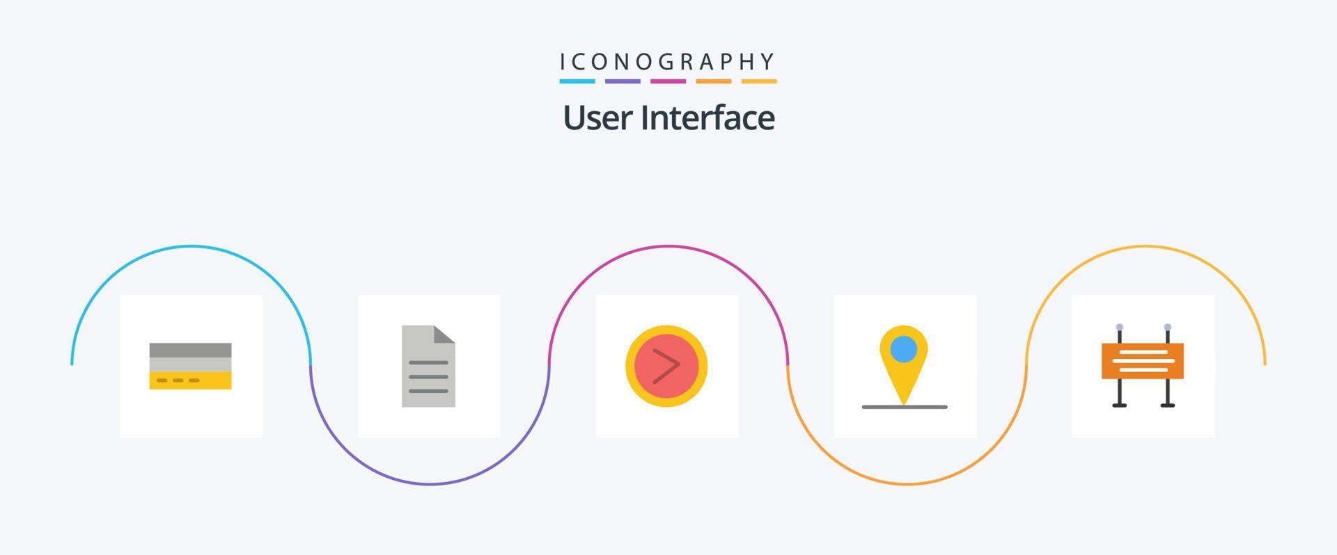utilisateur interface plat 5 icône pack comprenant construction bannière. carte. utilisateur. emplacement. droite vecteur