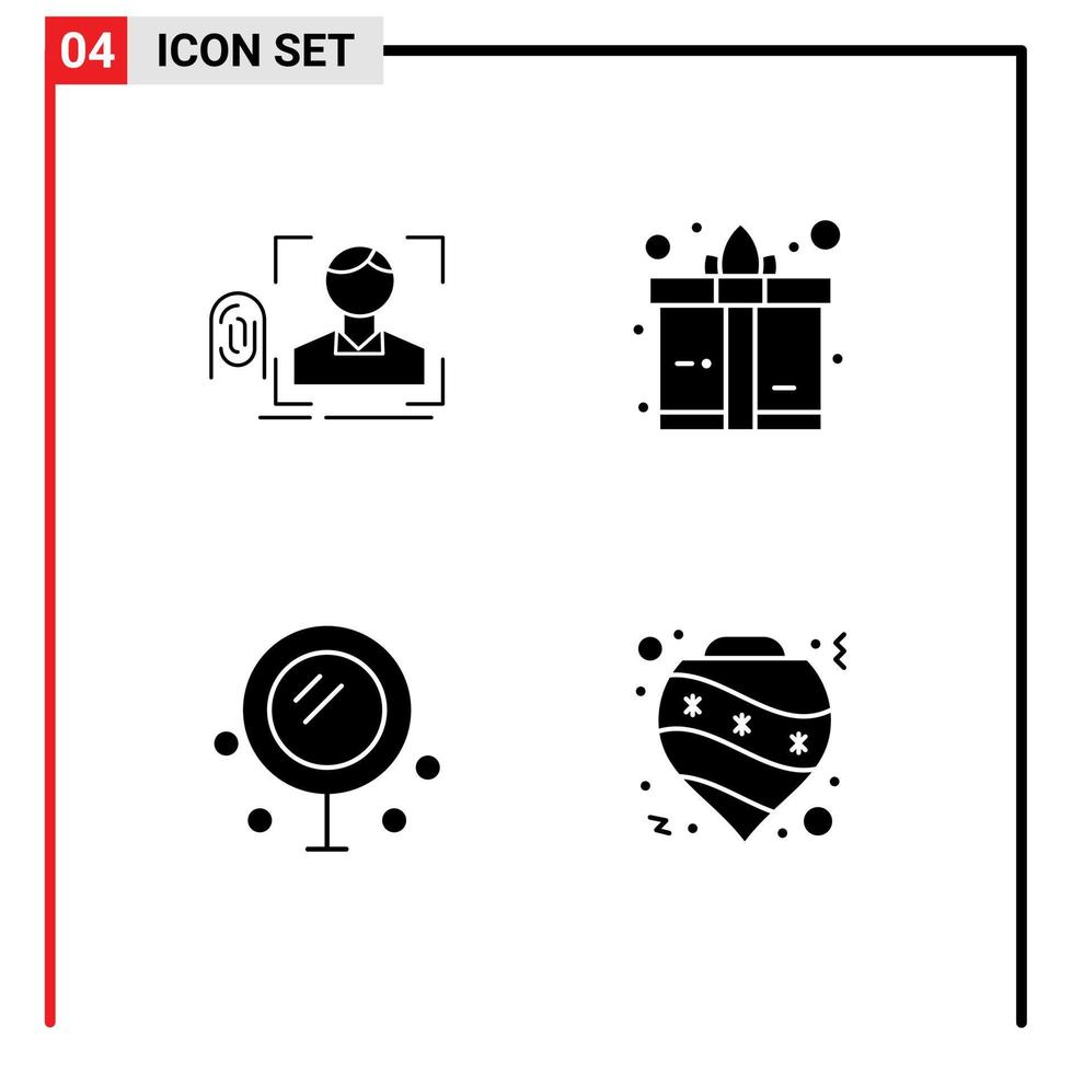 4 Créatif Icônes moderne panneaux et symboles de doigt cœur analyse cadeau mariage modifiable vecteur conception éléments