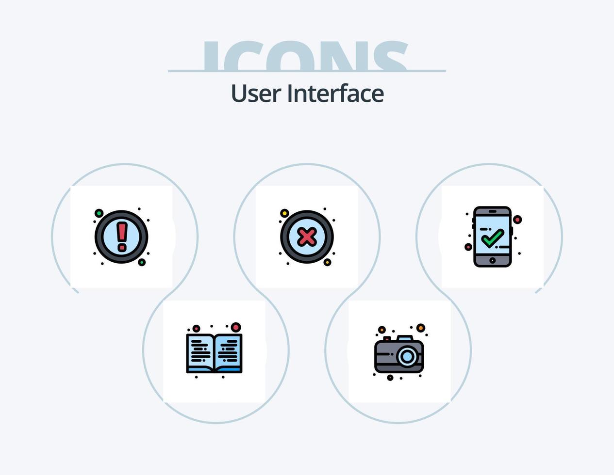 utilisateur interface ligne rempli icône pack 5 icône conception. . presse-papiers. minuteur. liste de contrôle. lis vecteur