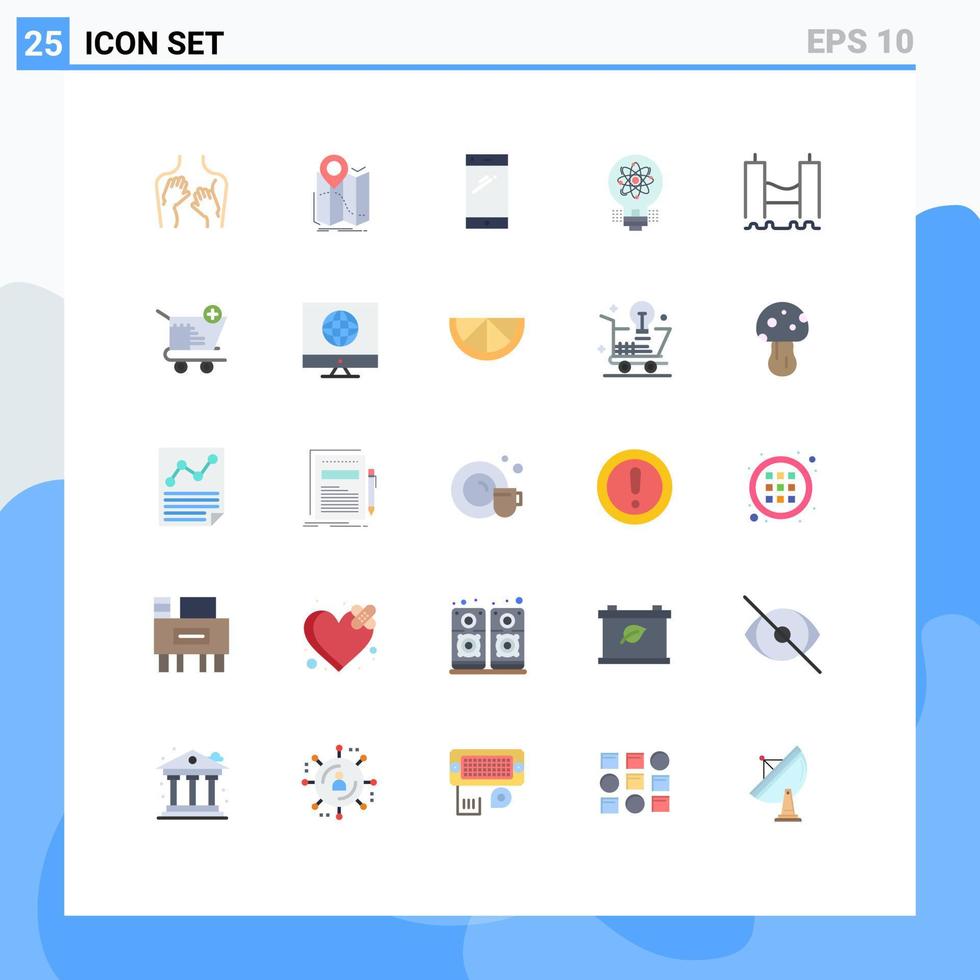 25 utilisateur interface plat Couleur pack de moderne panneaux et symboles de lumière idée la navigation iphone mobile modifiable vecteur conception éléments