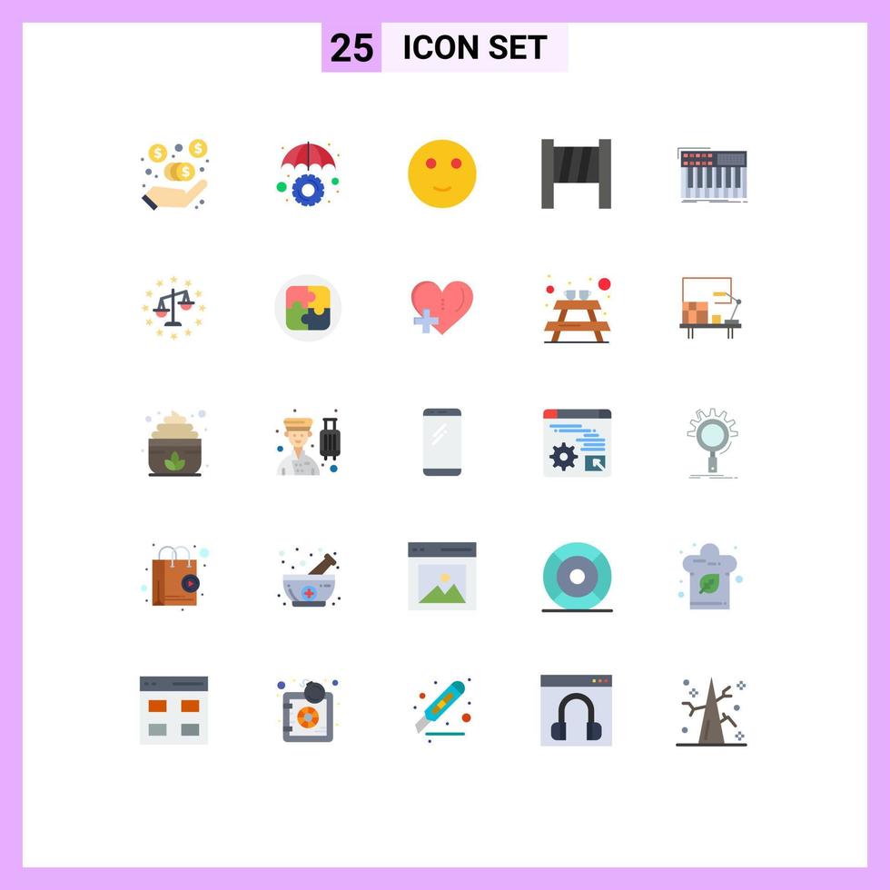 universel icône symboles groupe de 25 moderne plat couleurs de synthétiseur midi emojis clavier outils modifiable vecteur conception éléments