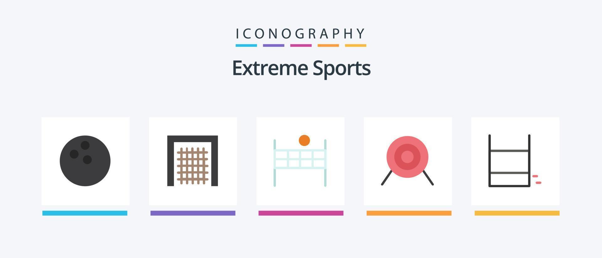 sport plat 5 icône pack comprenant . anneau. sport. jouer. cible. Créatif Icônes conception vecteur