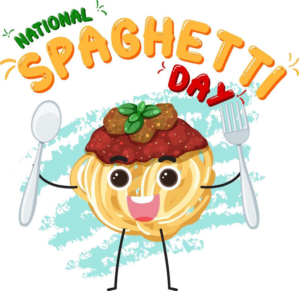 conception de bannière de la journée nationale des spaghettis vecteur
