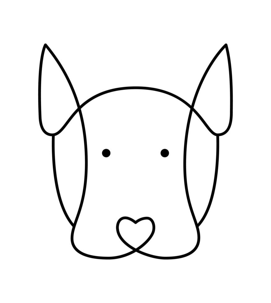 vecteur mignon logo de chien une ligne. animal de compagnie minimaliste dans un style abstrait dessiné à la main, dessin minimaliste d'une ligne. charmant abstrait minimal