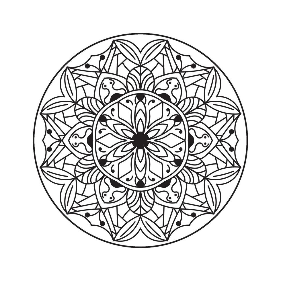 fleur de mandala simple noir et blanc pour livre de coloriage. éléments décoratifs d'époque vecteur