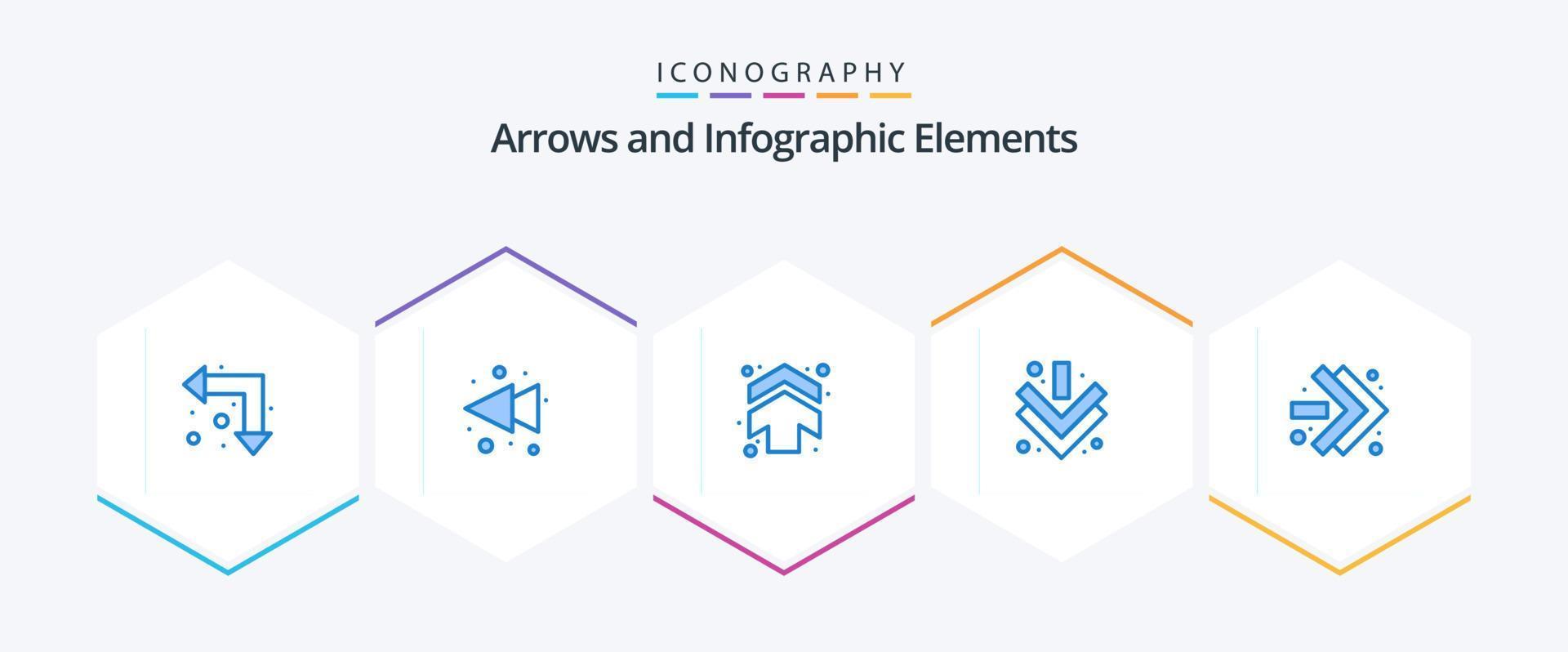 La Flèche 25 bleu icône pack comprenant . vite avant. flèches. flèches. vers le bas vecteur