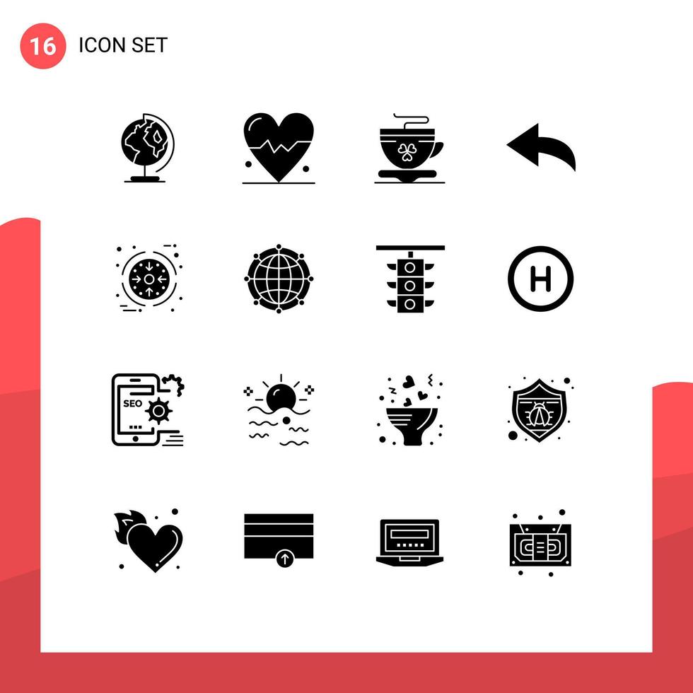 ensemble de 16 moderne ui Icônes symboles panneaux pour Les données En traitement café la gestion annuler modifiable vecteur conception éléments
