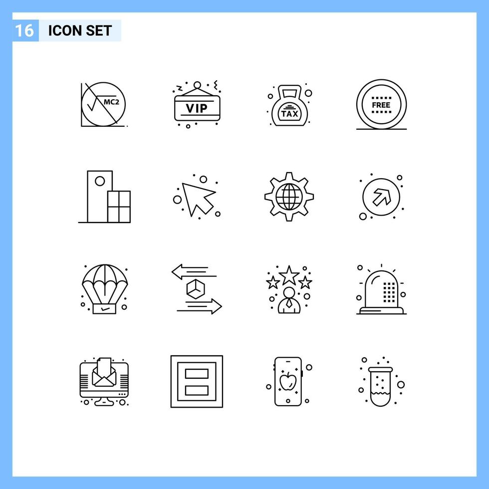 ensemble de 16 moderne ui Icônes symboles panneaux pour magasin gratuit bancaire commerce électronique impôt modifiable vecteur conception éléments