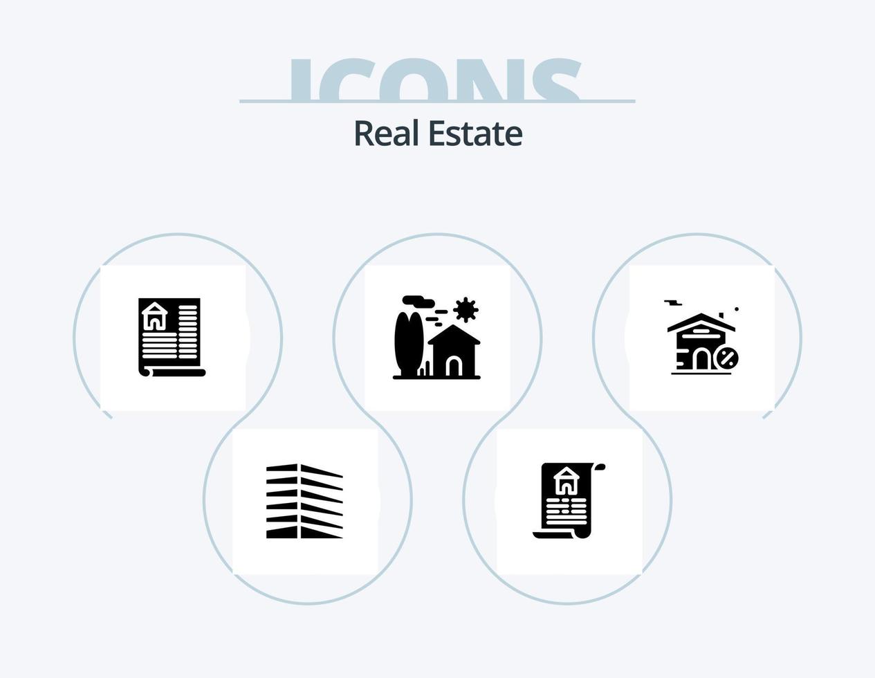 réel biens glyphe icône pack 5 icône conception. bâtiment . réel domaine. biens . réel . maison vecteur
