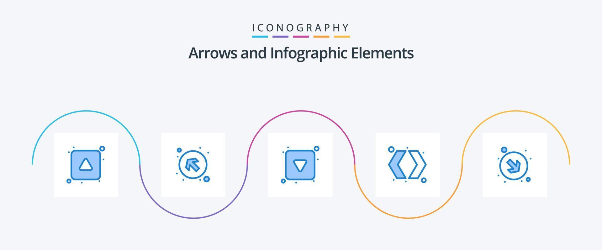 La Flèche bleu 5 icône pack comprenant bas. droite. jouer bouton. gauche. flèches vecteur