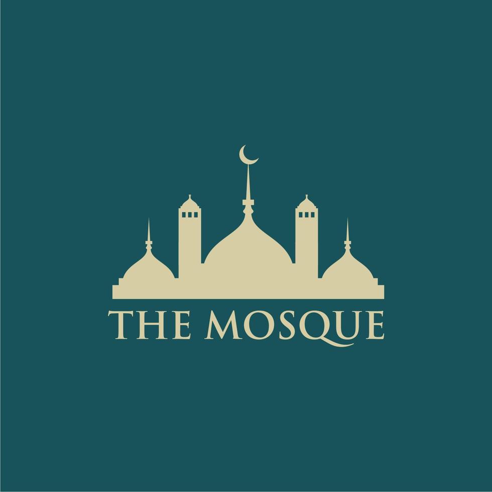 modèle d'icône vectorielle de logo de mosquée islamique. vecteur pro