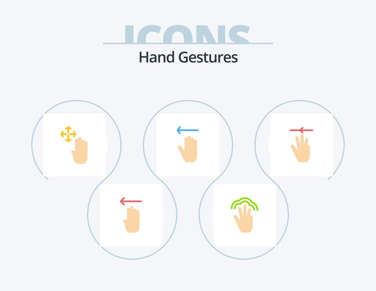 main gestes plat icône pack 5 icône conception. main. gestes. plusieurs touche. La Flèche. tenir vecteur
