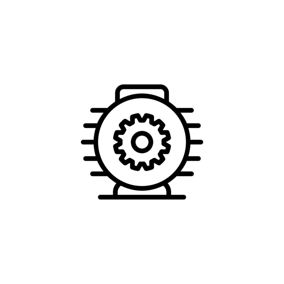 Le signe vectoriel du symbole du moteur électrique est isolé sur un fond blanc. couleur d'icône d'illustration vectorielle modifiable.