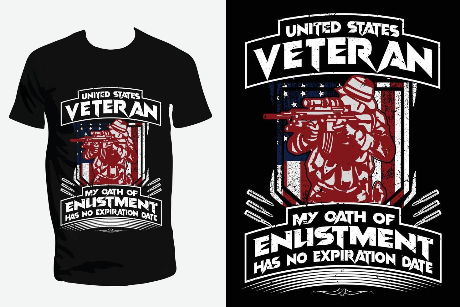 vétéran de l'armée américaine et conception de tshirt militaire américain vecteur