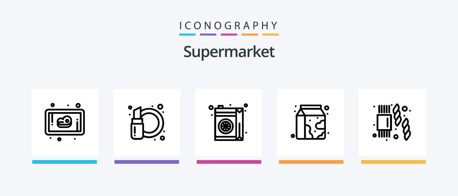 supermarché ligne 5 icône pack comprenant épicerie. boire. magasin. alcoolique. achats. Créatif Icônes conception vecteur